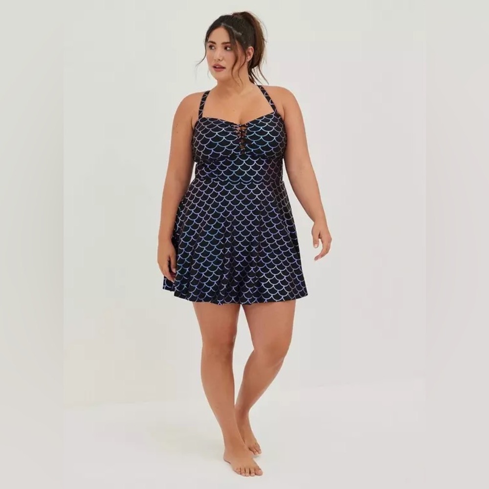 TORRID | Mermaid Scale Swim Dress One Piece Swimsuit Size 2 X